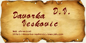 Davorka Vesković vizit kartica